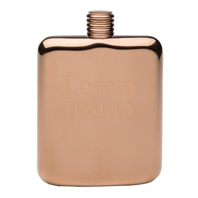 6 Oz. Copper Plated Sleekline Pocket Flask