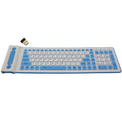 107 Keys Portable 2.4G Wireless Silicone Keyboard