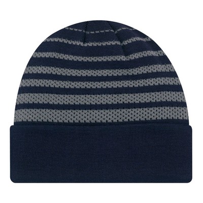 Mesh Stripe Rib Knit Cap