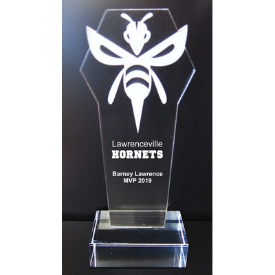 EXCLUSIVE! Acrylic and Crystal Engraved Award - 9-1/2" Tall - Hornet or Bee