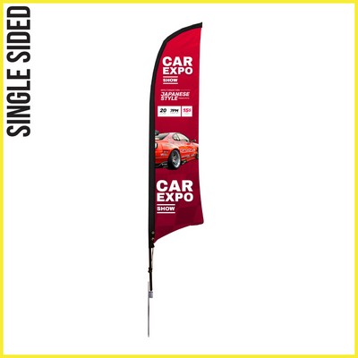 13' Shark Flag - Single Sided w/Spike Base (Large) - Made in the USA