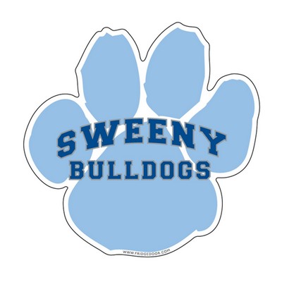 Team Sport Paw Print Custom Car Magnet (5")