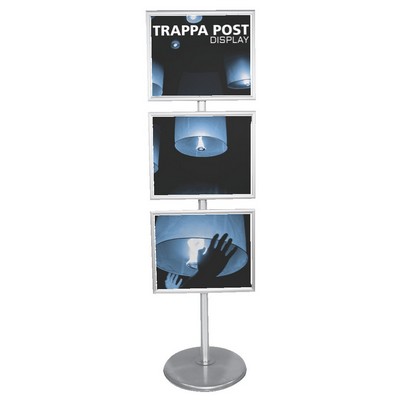 Trappa Post Stand w/ 3 Horizontal 20" x 16" Snap Edge Frames