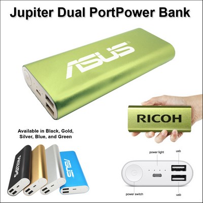 Jupiter Dual Port Power Bank 8000 mAh - Green