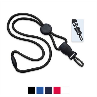 1/4" Polyester Lanyard with Round Slider and Quick Release (Plastic Swivel Hook)