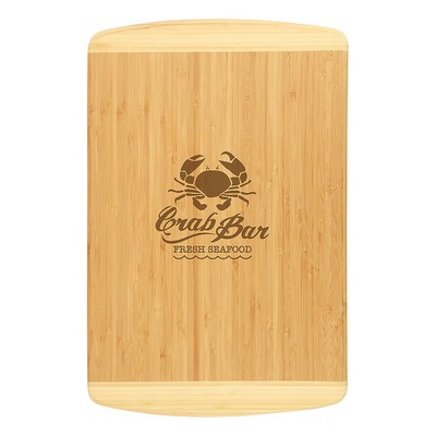 18" x 12" Bamboo Two-Tone Rectangle Cutting Board