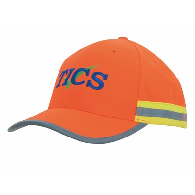 Hi Vis Cap w/Reflective Tape (Embroidered)