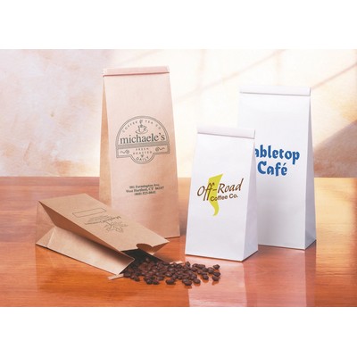 1/2# Tin Tie Coffee Bag Kraft Ink Imprinted (3 3/8"x2 1/2"x8")