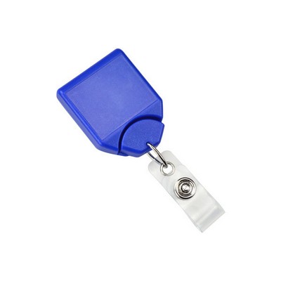 Custom B-Reel Badge Reel w/Swivel Clip &amp; Teeth (Metallic Blue)