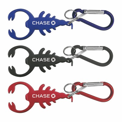 Scorpion Shape Bottle Opener w/ Key Chain & Carabiner