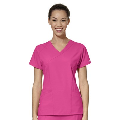 Wink® Women's Mock Wrap Scrub Top