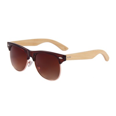 Bamboo Sunglasses - Gradient Brown Lenses - Clear Brown Frames