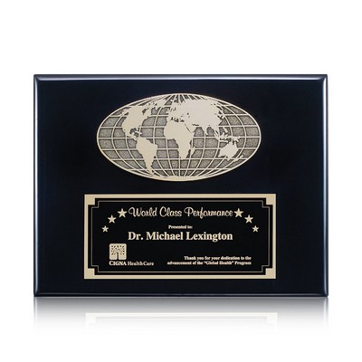 World Plaque - Black 9"x12"