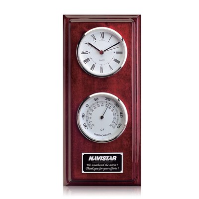 Simmons Clock/Thermo - Rosewood/Chrome