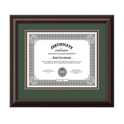 Cottingham Certificate Frame - Mahogany/Forest Green 8½"x11"