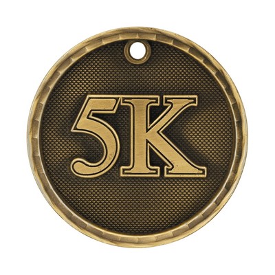 2" 3D 5K Medal