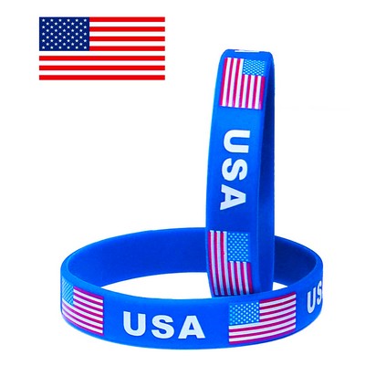 American Flag Silicone Wristband/Bracelet