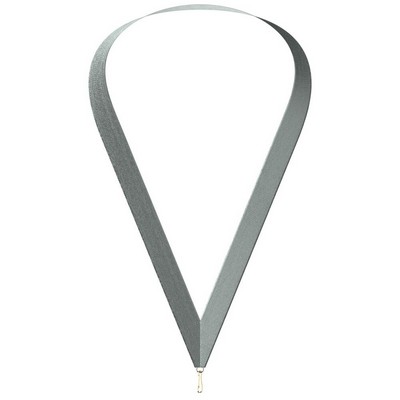 Metallic Silver Neckband w/ Quick Clip (7/8" x 34")