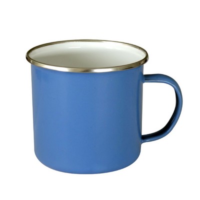 12 Oz. Stainless Steel Rim Enamel Mug w/Handle