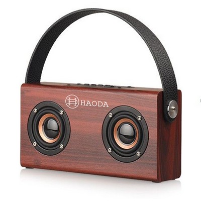 Classic Wooden Speaker Support TF Card