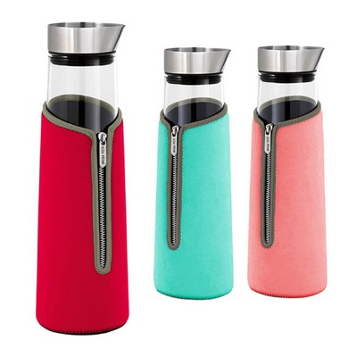 Neoprene Insulated Glass Water Bottle Cooler