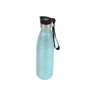 17 Oz. Shiny Vacuum Water Bottle w/Strap