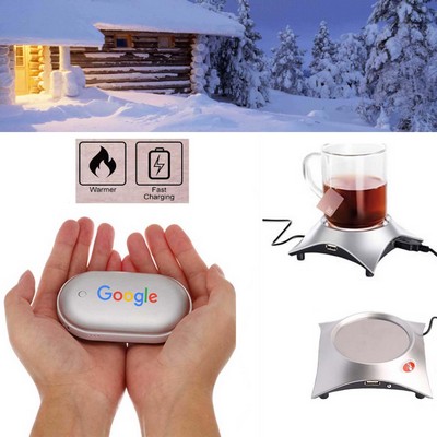 Kidder Hand Warmer + 5200mAh Power Bank Charger + Cup Warmer (Silver)