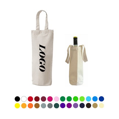 Single Bottle Canvas Wine Tote