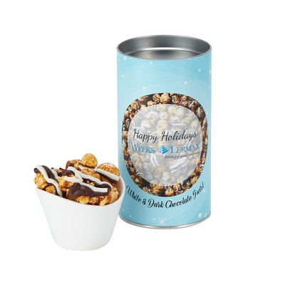 Gourmet Popcorn Tube - White & Dark Chocolate Swirl Popcorn