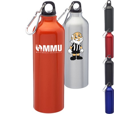 24 Oz. Aluminum Sports Bottle w/Carabiner & Twist Cap