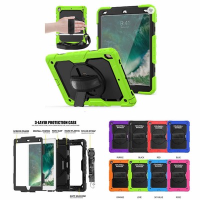 Kidder iPad 10.2" Case with Hand Strap + Shoulder Strap (Green)