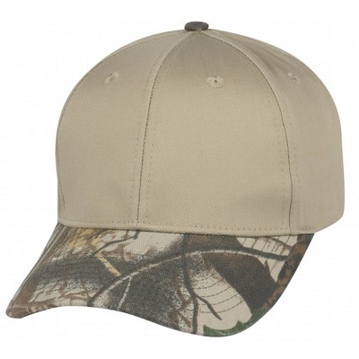 Low Constructed Crown Cotton Twill Cap w/Oak Camo Bill