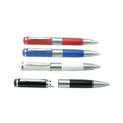 Plastic Pen shape USB Flash Drive w/Stripe