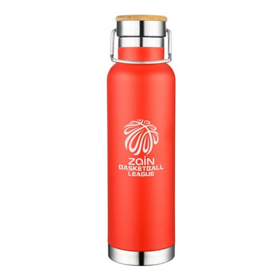 The Springwell Powder Coated Vacuum Bottle - 22oz Red