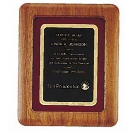 Manchester Series American Walnut Plaque w/Florentine Border Plate & Black Velour Background