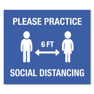 12 X 14 Rect Stock Social Distancing Wall Decal