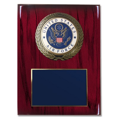 U.S. Air Force Plaque w/4" Embossed Medallion (9" x 12")