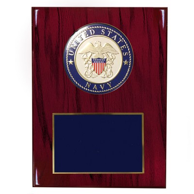 U.S. Navy Plaque w/4" Embossed Medallion (8" x 10")