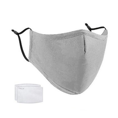 3 Ply Cotton Reusable Respirator for Summer w/2 replaceable PM2.5 Filters