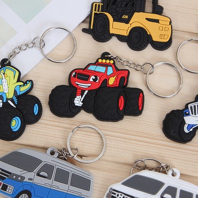 Vehicle Shape 2D Soft PVC Customized Keychain