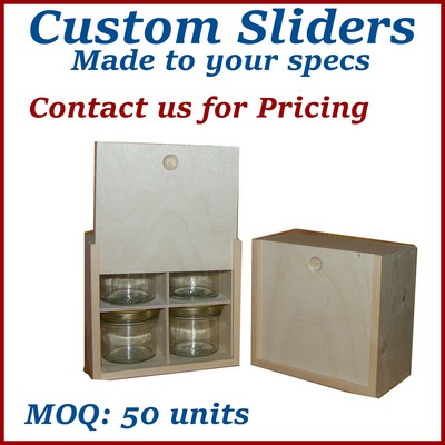 Custom Natural Slider-top with compartments made for your product - made to order, low minimums