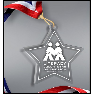 Star Neck Medal in Clear Acrylic