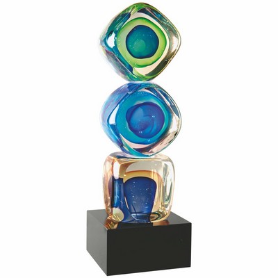 Stacked Blocks Art Glass 9.25"