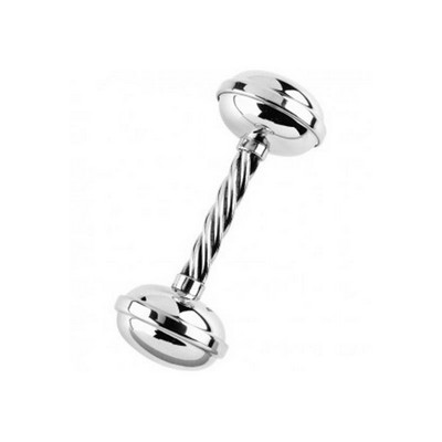 Salisbury Pewter Dumbbell Rattle w/Twisted Handle