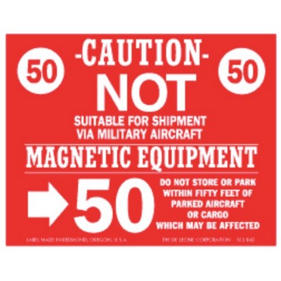 Magnetic Equipment Military Standard Labels - 4" x 5"