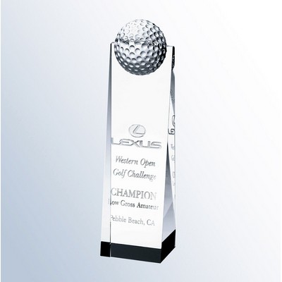 Optical Crystal Golf Ball Tower Award, Medium (2-3/4"x10" )