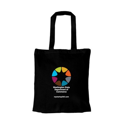 Black Medium Cotton Tote Bag with Bottom Gusset - Full Color Transfer (11"x1"x1.5")