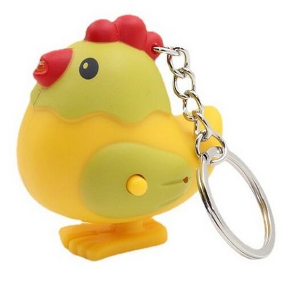 Little Rooster LED Sound Keychain