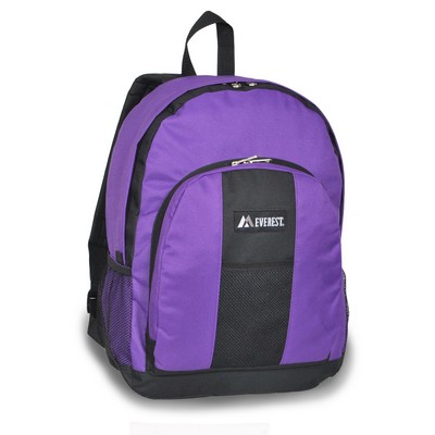 Everest Backpack with Front and Side Pockets, Dark Purple