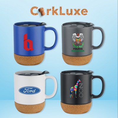 CorkLuxe Ceramic 12 oz Mug With Matte Finish and Cork Bottom